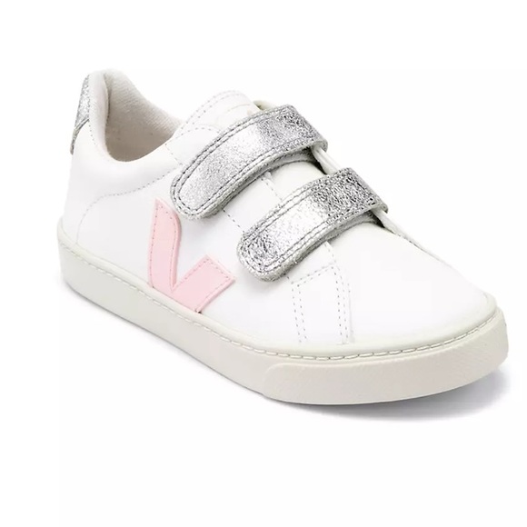 Other - VEJA ESPLAR CHROMEFREE LEATHER WHITE PETALE SILVER toddler 9.5